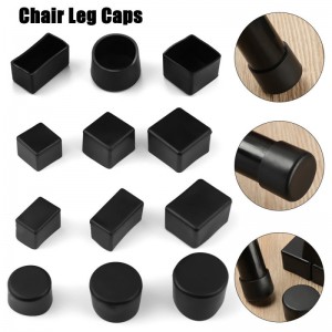 4 件/套黑色硅胶椅腿帽防滑桌脚套袜子地板保护垫插头家具调平脚垫