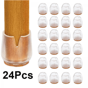 24 件透明防滑硅胶椅帽桌脚垫适用于圆形 12-16 毫米底部家具套袜子地板保护套