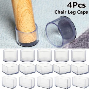 4 件/套硅胶垫透明桌椅腿 PVC 帽圆形底脚套防滑家具地板保护垫
