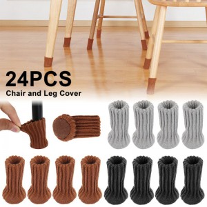 24PCS 桌腿袜针织椅腿套地板保护家具腿桌椅腿保护套家具腿
